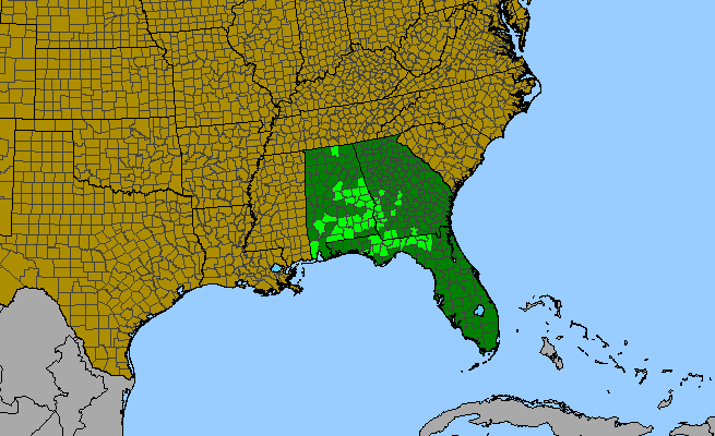 The range of Trillium underwoodii